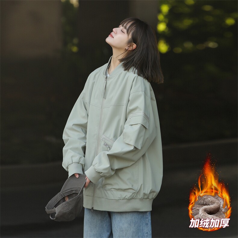加绒加厚棒球领冲锋衣夹克男女同款保暖上衣外套A406A156特P85,男装夹克,星座309（原A406）