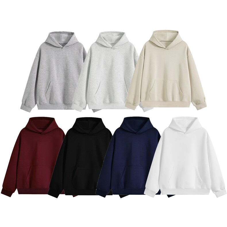 美式重磅全棉无帽绳380克二开连帽卫衣纯色光板外套男AH932-特P34，女装短外套，星座610B-1