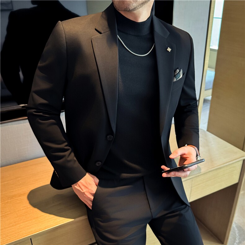 平驳领~M-7XL大码两粒扣双开叉西装外套修身商务单西DX7056-P100,男装西服套装,电商A213