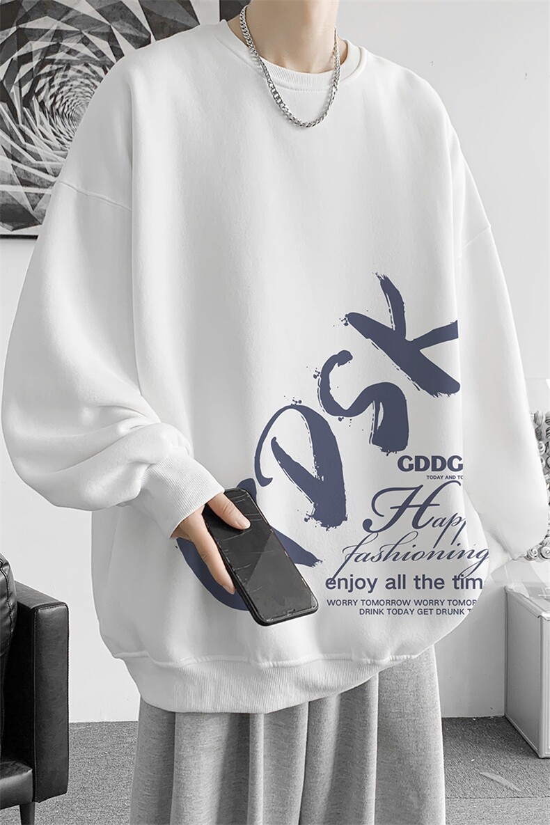高克重华棉内景秋冬男圆领宽松卫衣WY00278,男装卫衣,电商B316