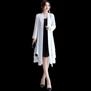 无袖吊带连衣裙新款夏季宽松显瘦长款气质雪纺防晒衣外披吊带裙子，女装职业装，秀美人生