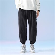 日系2024秋冬款撞色拼接灯芯绒束脚运动休闲潮牌卫裤8801-P50控69图片