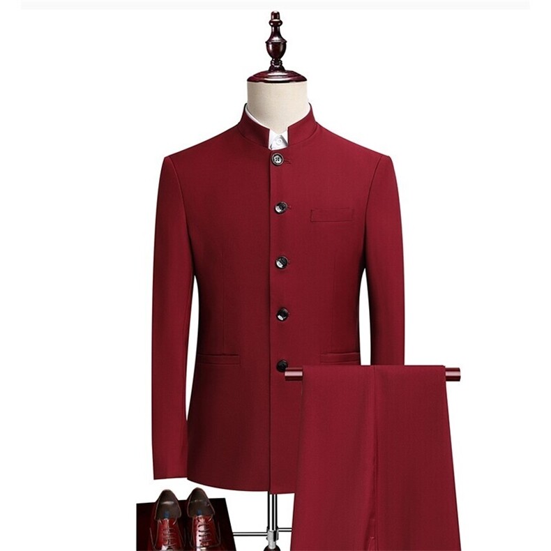 JS8611-XK-DP158男士西服套装西装外套新中式复古中山装搭配两件套，男装西服套装，星座510A-2