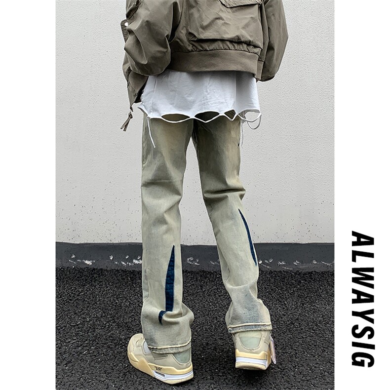 2026春季新款港风外景大码个性高街牛仔裤子M-5XGK23152-P60,男装牛仔裤,电商A022