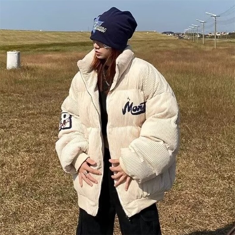 美式灯芯绒刺绣棉衣加绒加厚棉服男款潮牌棉袄宽松冬季外套,男装棉衣,星座1210-1
