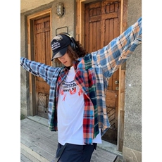美式复古撞色长袖格子衬衫男潮牌百搭情侣款休闲印花格纹衬衣外套，男装衬衫，星座506A