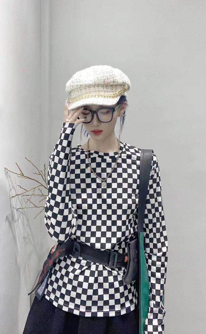 现货，棋盘格打底衫，其它，坚持到底