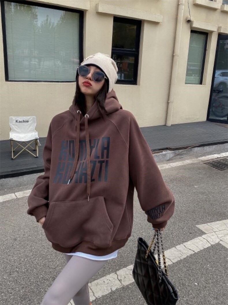 时尚休闲加绒卫衣，女装卫衣/绒衫，泽妤