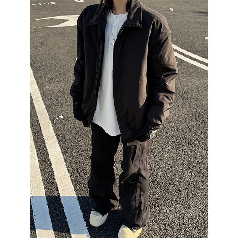 秋冬新款港风大码日系翻领保暖棉服男女潮XZ213-MF10-特P68控128,男装棉衣,星座213
