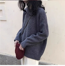 2025年秋季时尚百搭通勤简约休闲圆领宽松羊毛衫，女装羊毛衫，佳弈羊绒