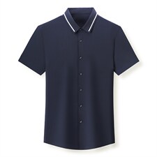 夏季新款2022中年男士短袖衬衫休闲免烫爸爸装衬衣上衣,男装衬衫,电商B212（原钱塘6029）