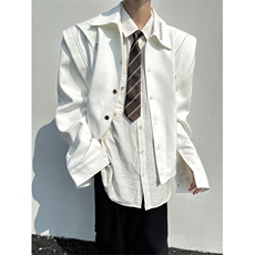 XZ1005-1-TTH0090-批105-解构设计感垫肩弯刀袖立领夹克外套，男装夹克，星座1005-1