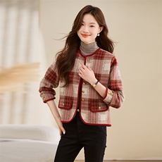 经典款仿貂绒外套852P115，女装短外套，乐衣轩