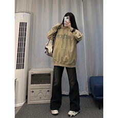 美式hiphop牛仔裤修身直筒微喇叭裤，男装牛仔裤，星座310A-4