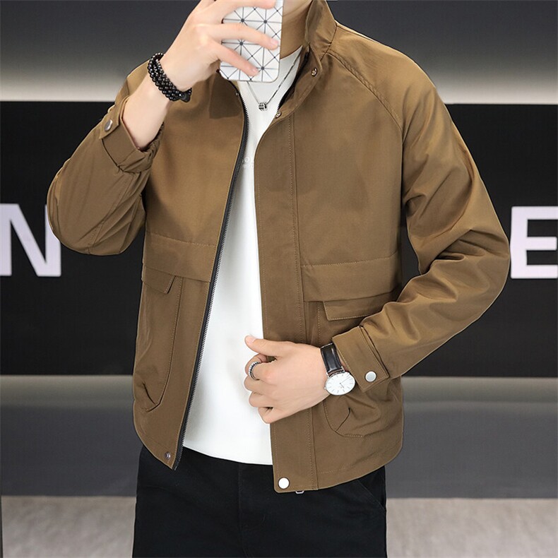 春季新款简约百搭高品质立领休闲潮流夹克外套上衣男7938P75,男装夹克,电商B226-2（原B217-2）