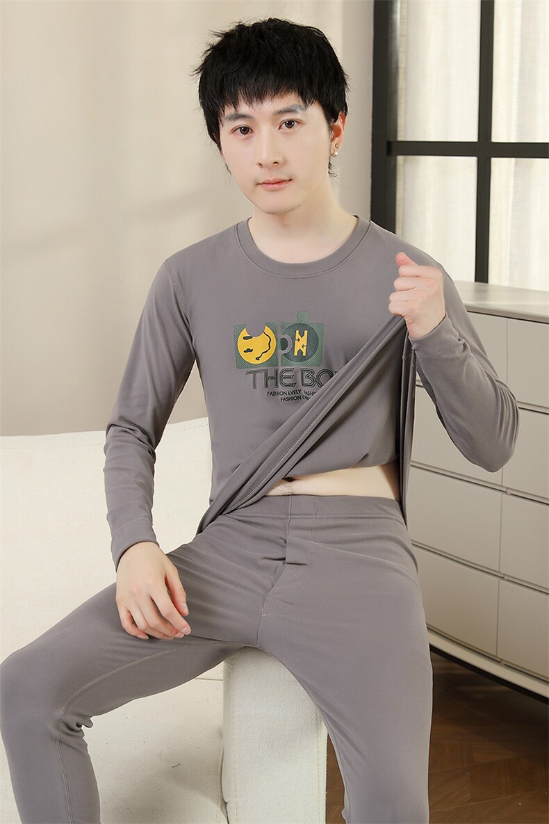 保暖内衣男士秋衣秋裤圆领青少年学生德绒棉毛衫套装TZ8511-P42,男装休闲套装,星座310B-3