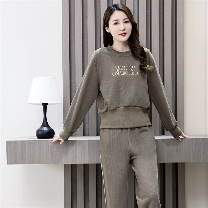 运动休闲女秋季2023新款高级感早秋时尚洋气卫衣阔腿裤,女装运动套装,凯瑟曼