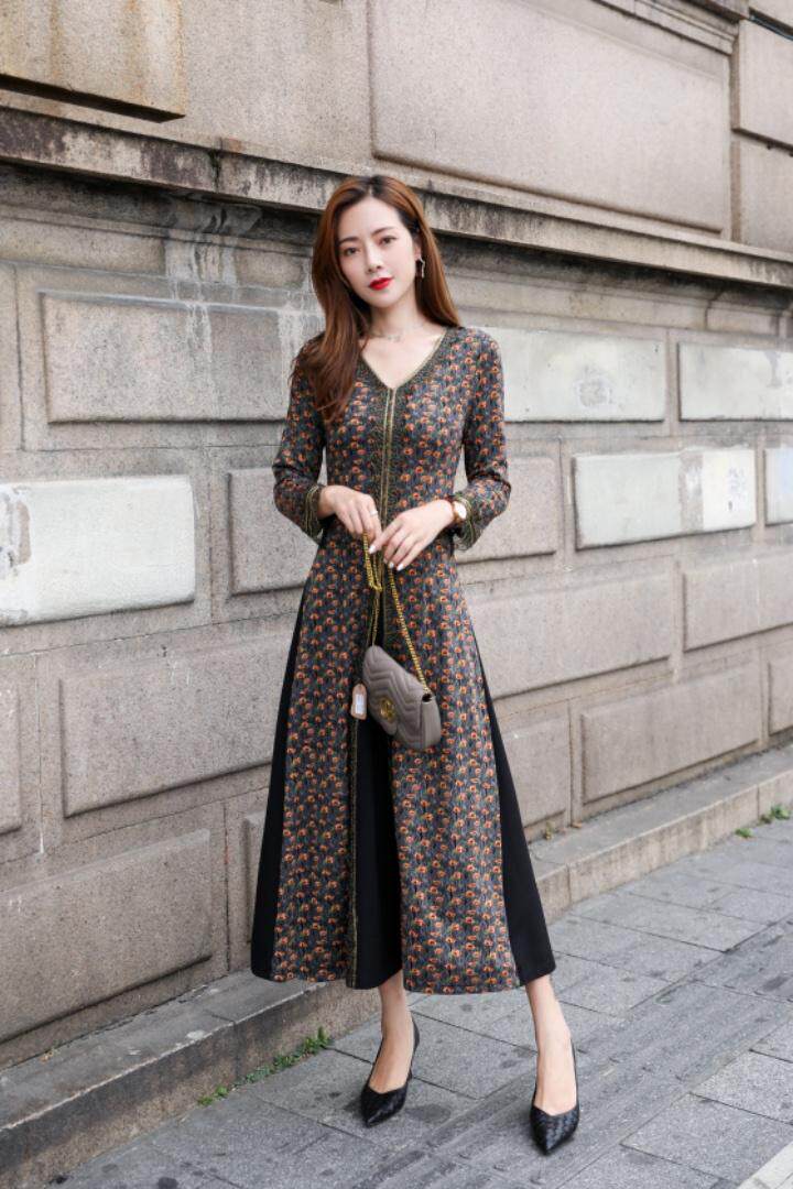 秋装气质连衣裙，女装连衣裙，蓝芝衣秀