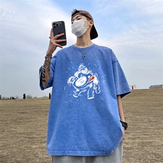 量大优可供抖音视频支持得物品质配合二开美式水洗短袖t恤SX85，男装T恤，电商A486