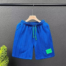 夏季简约贴标运动五分裤男潮牌宽松情侣休闲短裤夏天男装韩版中裤，男装牛仔裤，星座1013