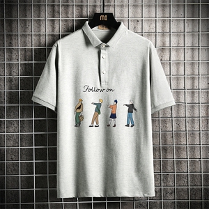 PL57043-P35 翻领短袖polo衫男大码胖子半袖t恤男有领保罗衫图片
