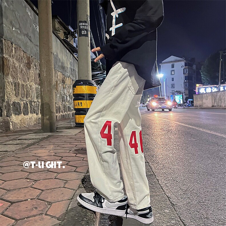 男简约冬季潮原宿潮流新款青春流行印花时尚长裤K461P38，男装牛仔裤，星座1116-2