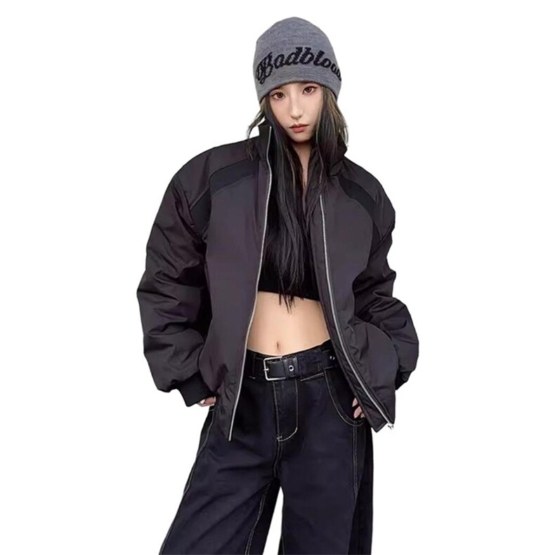 高品质春装新款老钱风美式高街解构立领棒球服飞行夹克潮休闲外套,男装夹克,电商A486-1