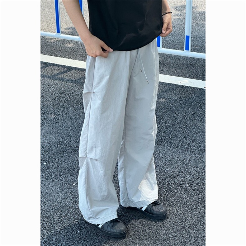 凉感降落四色伞兵裤工装裤褶皱宽松垂坠感男女休闲裤CK266-p42,男装休闲裤,星座1008