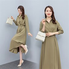 衬衫连衣裙女长袖2025年春秋新款时尚气质显瘦别致独特漂亮裙子，女装连衣裙，雅佳俏