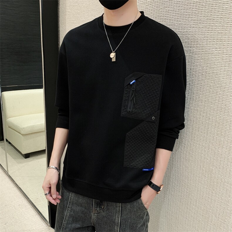 M-8XL秋季加绒加厚胖子拼接圆领卫衣男,男装卫衣,星座209