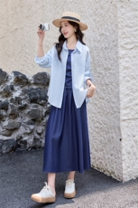 时尚气质休闲套装女早春长袖衬衫吊带半裙小众三件套潮，女装套装/套裙，韩蔻秀