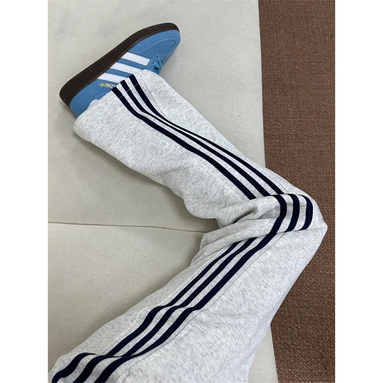 条纹运动裤男女春秋季新款阔腿直筒裤休闲小宽松卫裤-LC3155-p38,男装休闲裤,星座1008