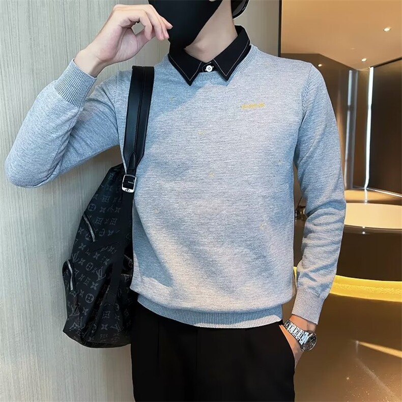 秋冬假两件毛衣男韩版潮流针织衫冬季ins港风慵懒线衣MY0336-P68,男装针织衫/毛衣,星座308B-2