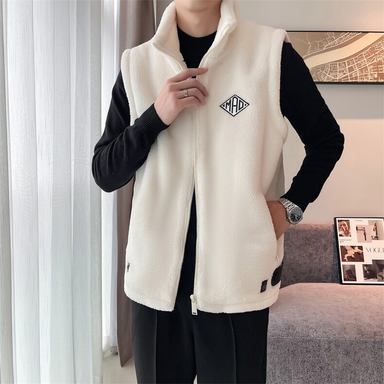 2024冬季加厚羊羔毛立领棉马甲背心外套男M505-p110控165,男装背心/马甲,电商D303