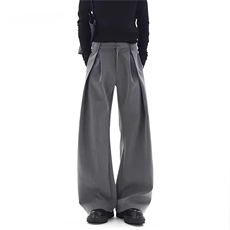 1506/QLZ3710/P51老钱风立体双层褶弯刀西裤男女春季休闲裤子，男装西裤，星座1506