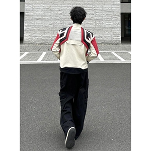 欧美hiphop拼接皮衣外套高级感痞帅炸街机车服夹克 JK106 特P83图片