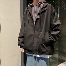 潮流帅气上衣港风ins宽松百搭水洗外套工装连帽夹克W1317-P55，男装夹克，星座512-2