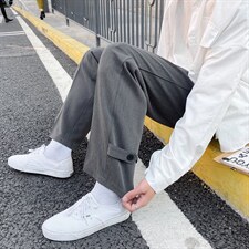 运动风2021直筒潮流小西裤潮流百搭九分裤K116-特批35，男装休闲裤，星座718-1