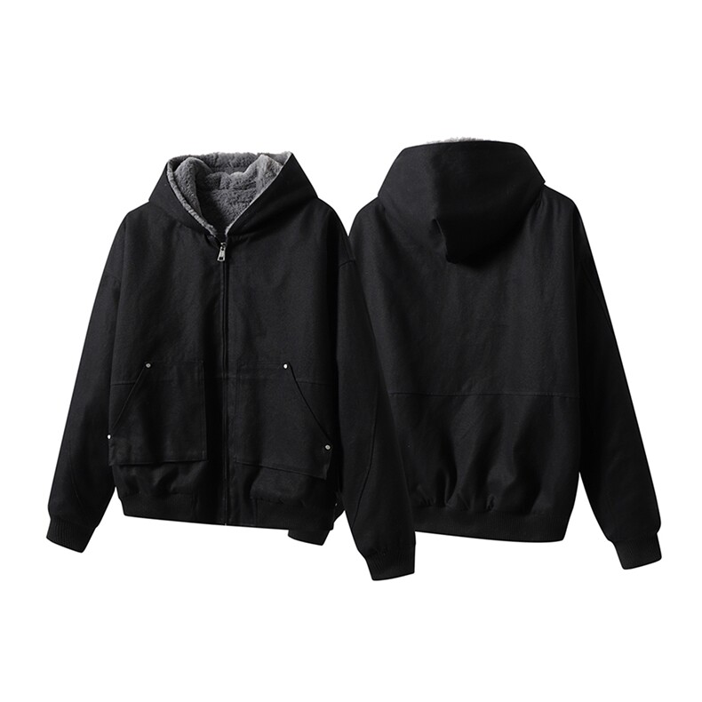 冬季加绒保暖连帽棉服男冬装美式复古cleanfit大理石座山雕外套潮,男装棉衣,星座212