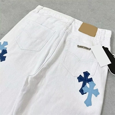 新十字架贴布网红同款潮牌牛仔长裤宽松百搭休闲男女款AM551P58，男装休闲裤，星座1013-5