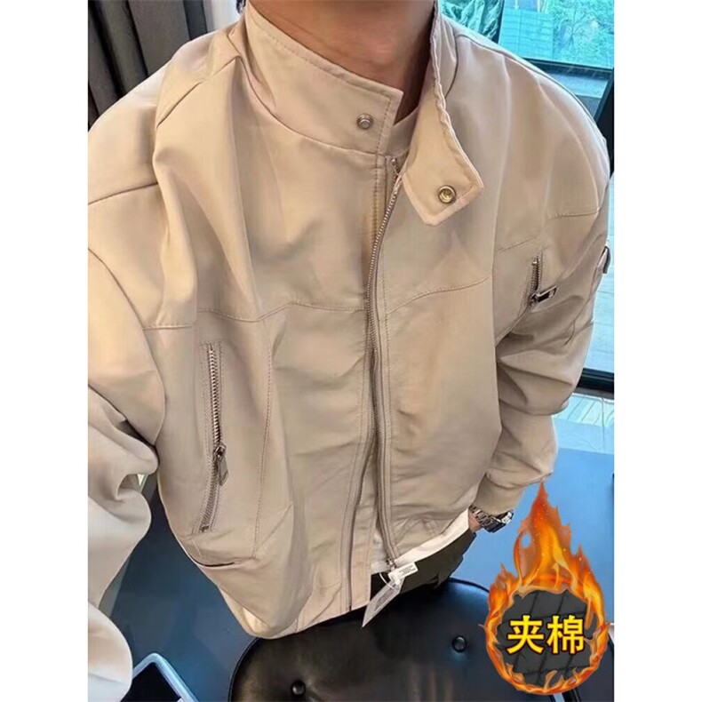 美式高街立领工装棉衣男拉链设计感棒球服棉服外套,男装棉衣,四季星座505