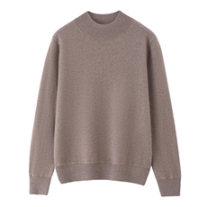 2025秋冬百搭时尚简约平面半高领针织衫，男装羊绒套衫，澳坤羊绒