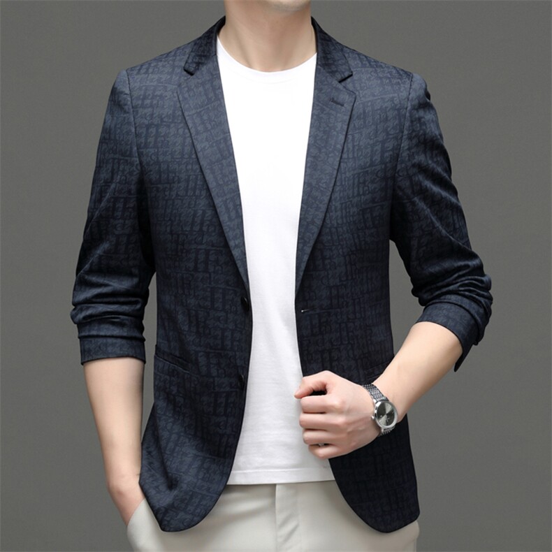 M5557-1钱塘2020-3春夏新款中年男士休闲西服简约百搭外套P135图片