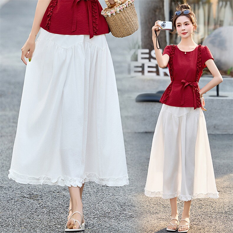 现货2025夏装新款休闲时尚凉爽透气女士半身裙，女装半身裙，木子恋