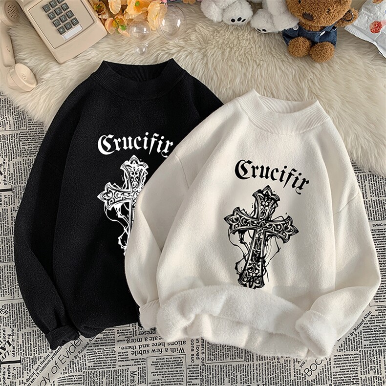 半高领毛衣男士大码针织衫男毛线衣男 M18268-P45 加绒款-P65图片