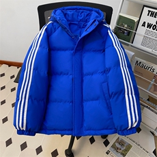 冬季潮流条纹五防立领加绒加厚棉衣情侣撞色棉服外套MY8899-p78，男装棉衣，星座610B-1