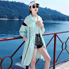 防晒衣女款夏季中长款防晒衫2024年新款薄款长风衣外套防晒服女夏，女装防晒衣，浙宝281