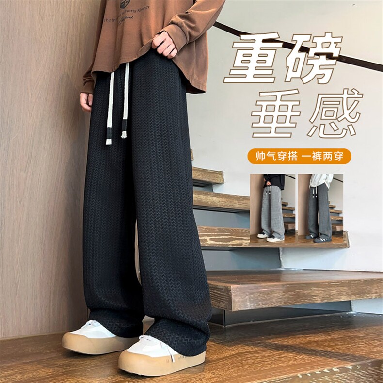 ！2025秋冬新款男士雪尼尔直筒休闲裤宽松裤WK2098特P35图片