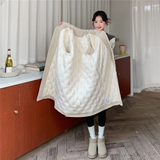 超好看羊羔毛拼接羽绒服女2025冬季新款女装工装保暖加厚派克服潮，女装羽绒服，慧尚依恋