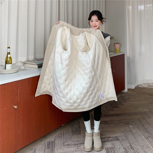 超好看羊羔毛拼接羽绒服女2025冬季新款女装工装保暖加厚派克服潮图片